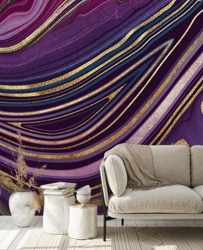 violetti ja kulta geode tapetti