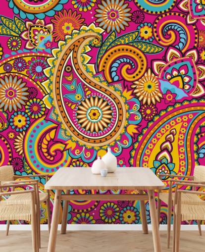 Orange and Pink Pattern Pink Wallpaper