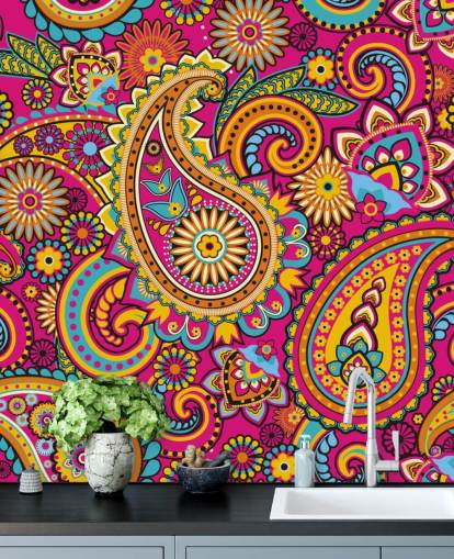 Oransje og rosa mønster Pink Bakgrunn