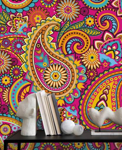 Orange and Pink Pattern Pink Wallpaper