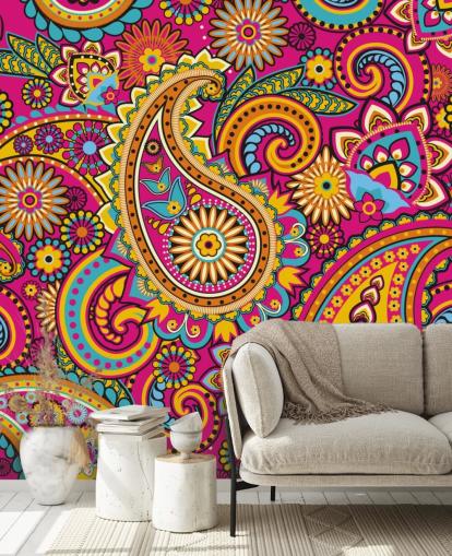 Orange och rosa mönster Rosa Bakgrund