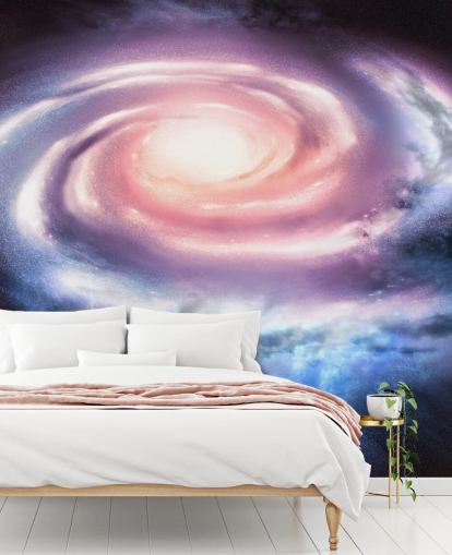 lila och rosa spiral galax tapet