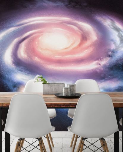 lilla og pink spiral galakse tapet