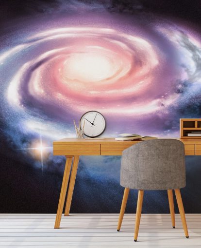 lila und rosa Spiral-Galaxie Tapete