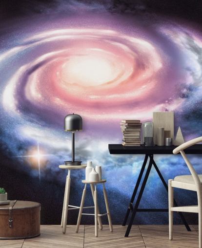 lilla og pink spiral galakse tapet