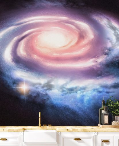 lila und rosa Spiral-Galaxie Tapete