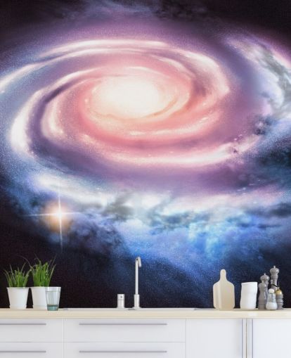 lilla og pink spiral galakse tapet