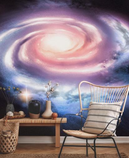 lila und rosa Spiral-Galaxie Tapete