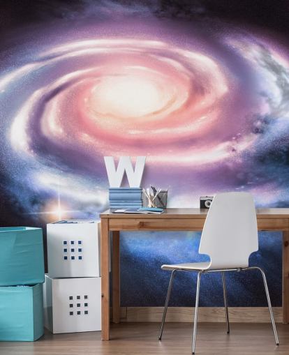 lilla og pink spiral galakse tapet