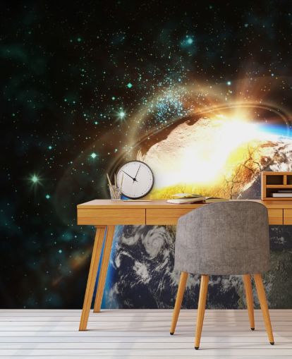 Asteroid Impact from Space Wall Mural Asteroid Impact from Space Wall Mural