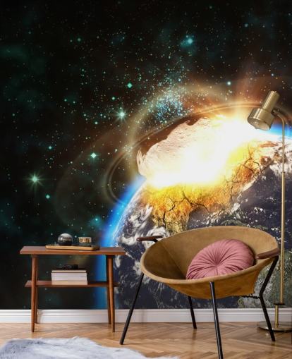 Asteroidi vaikutus Space seinämaalaus