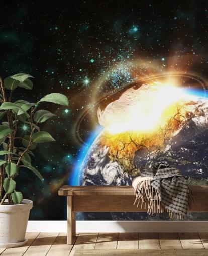 Asteroid Impact from Space Wall Mural Asteroid Impact from Space Wall Mural