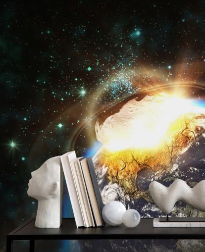 Fotomural Impacto de asteroide desde el espacio