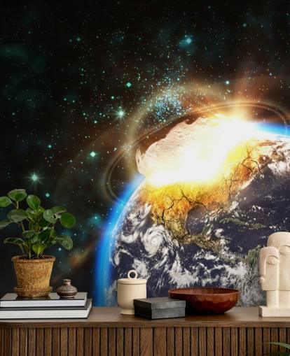 Asteroid Impact from Space Wall Mural Asteroid Impact from Space Wall Mural