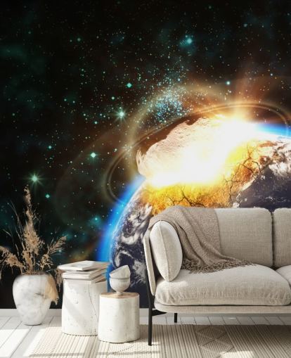 Décoration murale Impact d'un astéroïde depuis l'espace