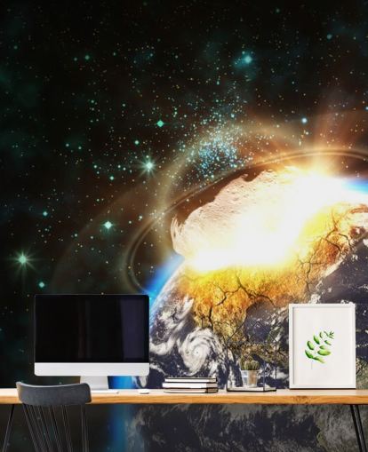 Asteroide Impact fra Space Wall Mural Asteroide Impact fra Space Wall Mural