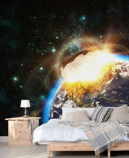 Fotomural Impacto de asteroide desde el espacio