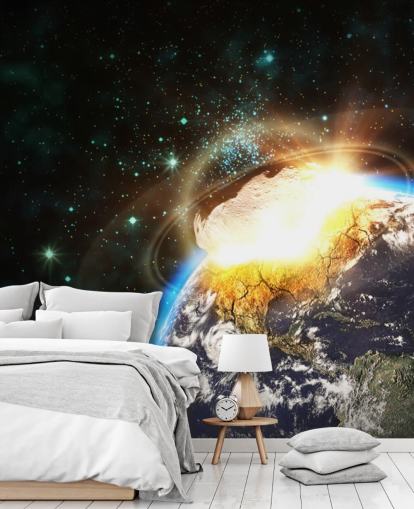 Asteroid Impact from Space Wall Mural Asteroid Impact from Space Wall Mural