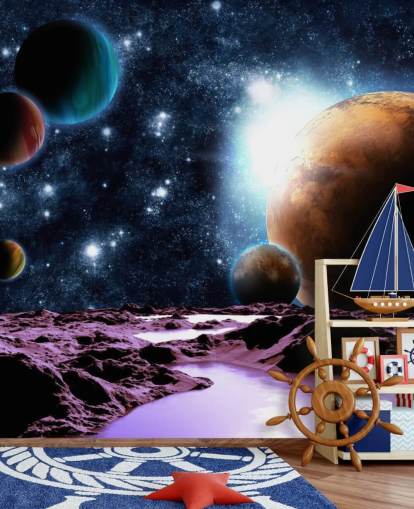 Abstract Planets with Water Planet Wallpaper