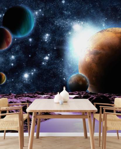 Abstract Planets with Water Planet Wallpaper