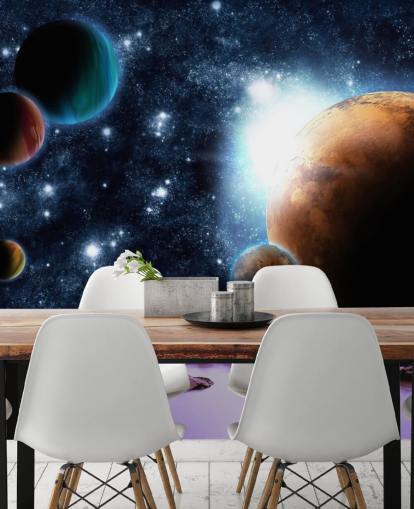 Abstract Planets with Water Planet Wallpaper