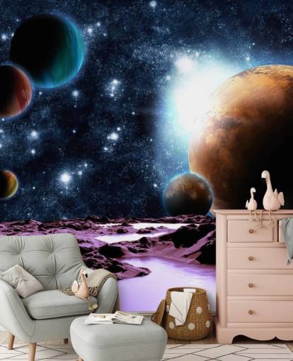 Abstrakte Planeten mit Wasser Planet Hintergrundbild