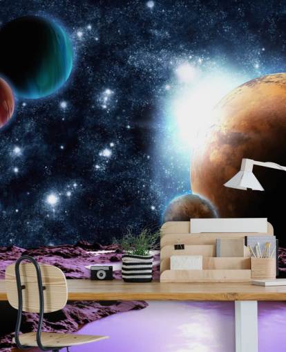 Abstrakte planeter med vann Planet Bakgrunn