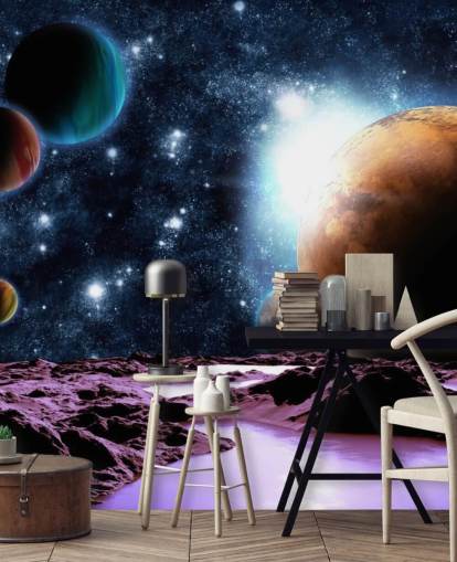 Abstract Planets with Water Planet Wallpaper