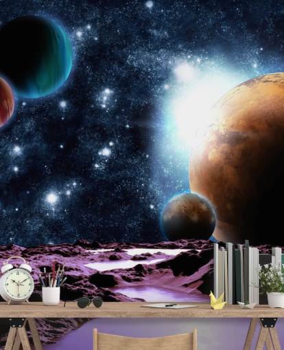 Abstrakte planeter med vann Planet Bakgrunn