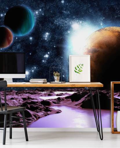 Abstract Planets with Water Planet Wallpaper