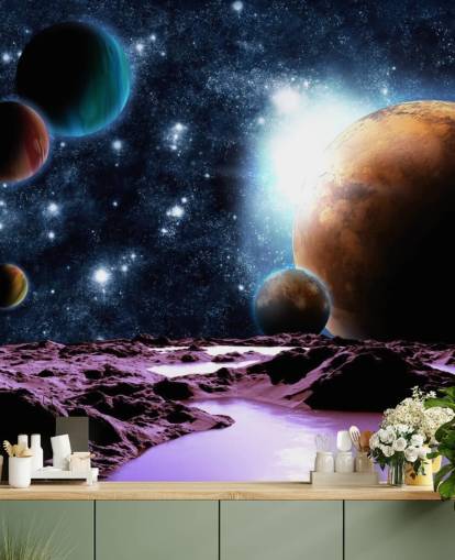 Abstrakta planeter med vatten Planet Bakgrund Abstrakta planeter med vatten Planet Bakgrund