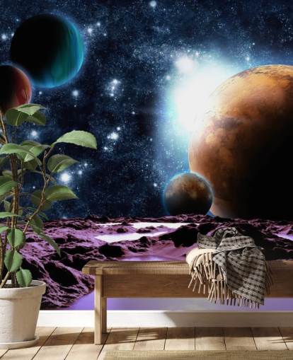 Abstract Planets with Water Planet Wallpaper