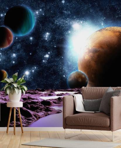 Abstract Planets with Water Planet Wallpaper