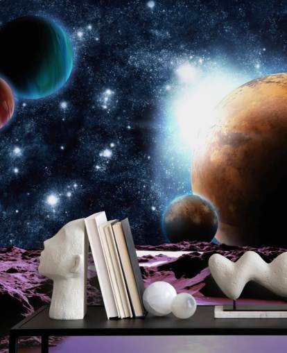 Abstract Planets with Water Planet Wallpaper