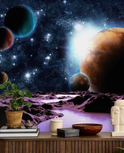 Pianeti astratti con acqua Carta da parati Planet Pianeti astratti con acqua Carta da parati Planet