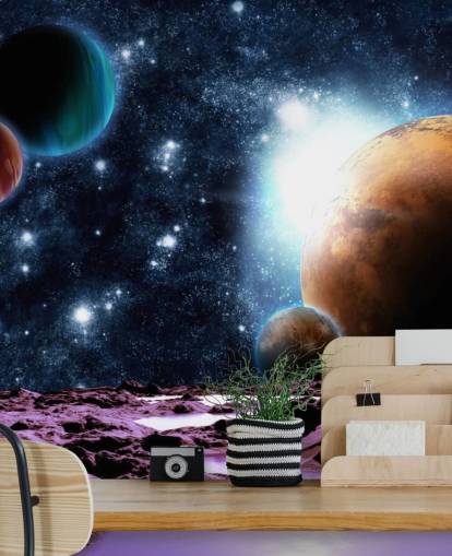 Abstrakte Planeten mit Wasser Planet Hintergrundbild