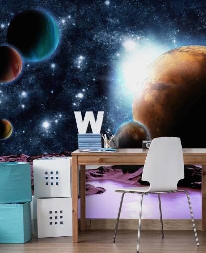 Abstract Planets with Water Planet Wallpaper