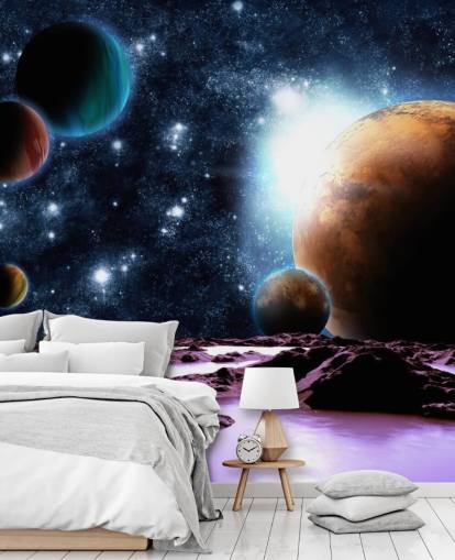 Abstract Planets with Water Planet Wallpaper