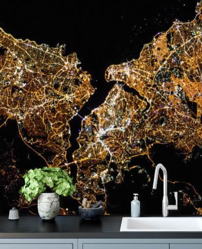 svart och guldfärgad karta över istanbul tapeter svart och guldfärgad karta över istanbul tapeter