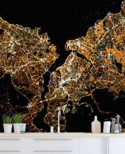 svart och guldfärgad karta över istanbul tapeter