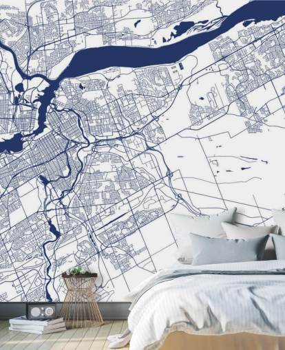 ottawa blaue und weiße digitale Karte-Tapete