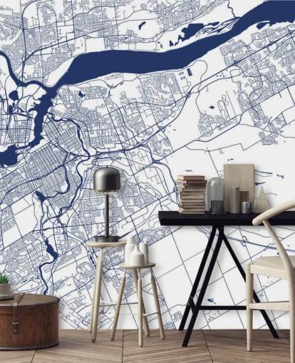 ottawa blaue und weiße digitale Karte-Tapete