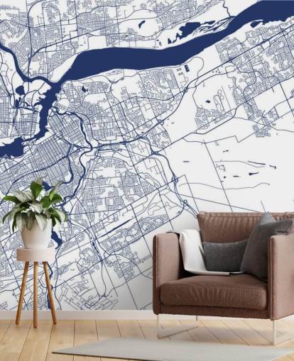 ottawa blaue und weiße digitale Karte-Tapete