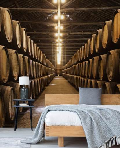 Wine Cellar with Barrels Wallpaper