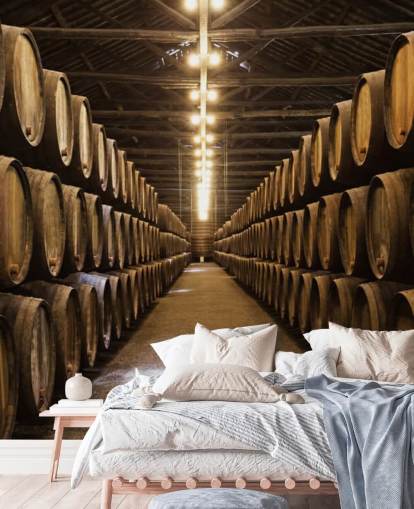 Papier peint Cave à vin avec barils