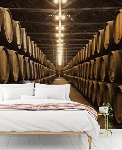 Wine Cellar with Barrels Wallpaper Wine Cellar with Barrels Wallpaper