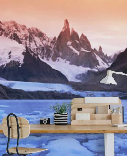 icy waters and snowy mountains wallpaper