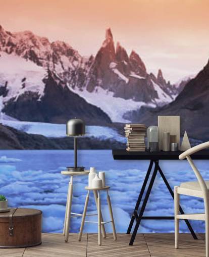 iskalla vatten och snöiga berg tapeter