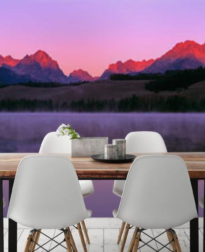 roze bergketen behang