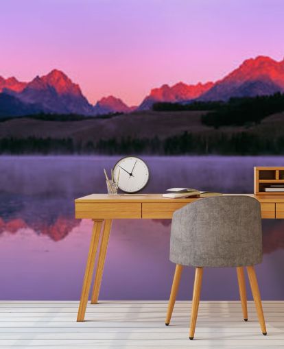 roze bergketen behang